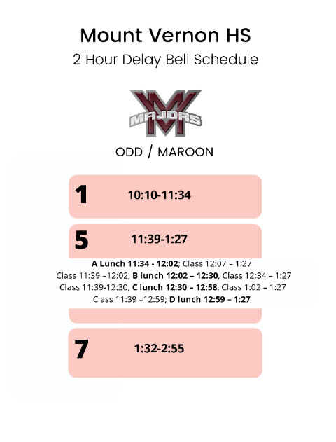 Image of 2 hour delayed opening for Odd days