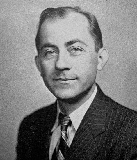 Black and white photograph of Principal Landes.